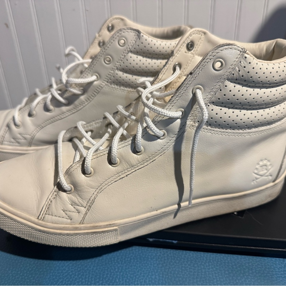 Adidas Rare White High-Top Sneakers Men's Sz 9 GUC.